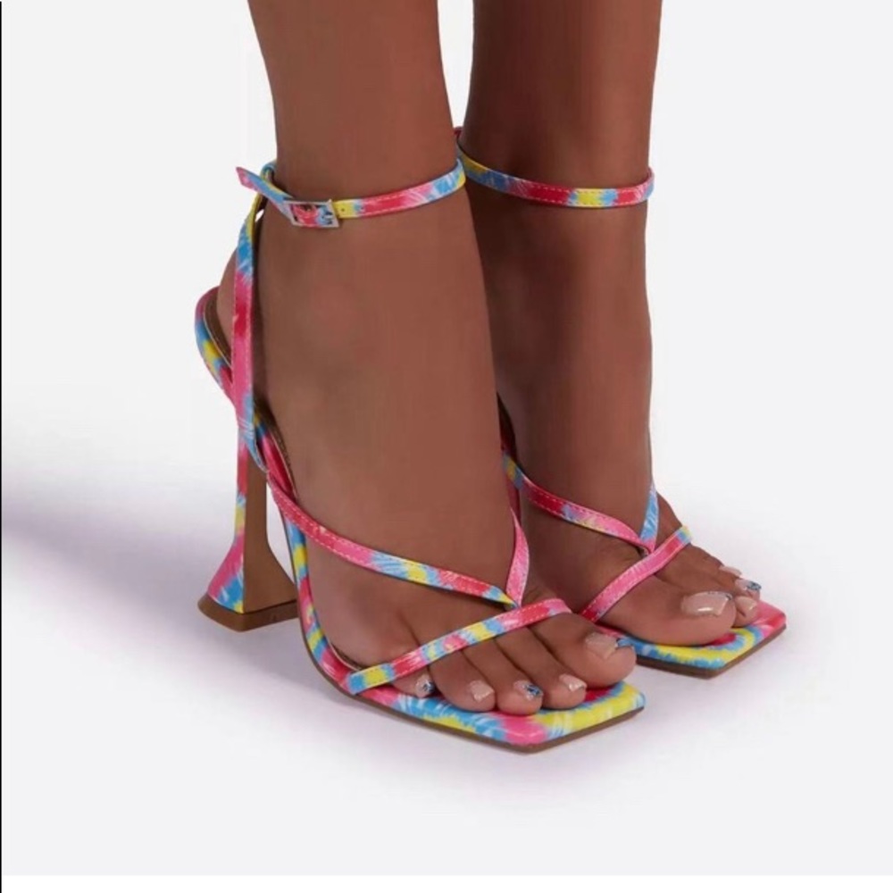 Multi Color Cotton Candy Square Toe/Heel